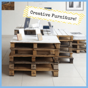 Cool Office Makeovers For Home & Businesses! - pallets stacked to make tables