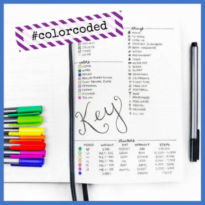 Take Note: Journals & Trackers Inspire Success! - color coded key in a journal