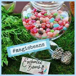 Crystal & Faerie Garden Party Ideas For Kids! - glass jar of jelly beans