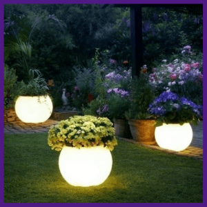 Crystal & Faerie Garden Party Ideas For Kids! - glow in the dark pots with plants in them
