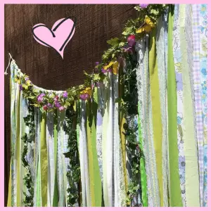 Crystal & Faerie Garden Party Ideas For Kids! - ribbon backdrop