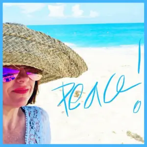 Magic Month Of Wildlife, Airstreams & Bahamas! - Marley in a big straw hat on the beach in the Bahamas