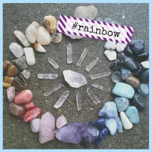 Magic Of Stones, Alchemy & (Woops!) Witchcraft - colored rocks layed out in a circle