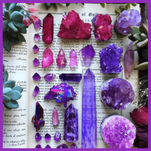 Magic Of Stones, Alchemy & (Woops!) Witchcraft - purple and pink crystals