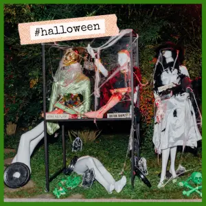 Spooky Alfred Hitchcock Halloween Party Ideas - mannequins in costomes