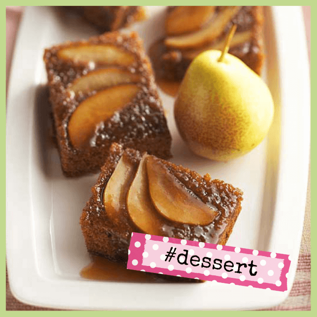 Pear Upside Down Gingerbread Cake