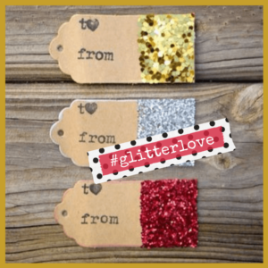 Gift Wrapping: The Presentation Of Presents! - gold silver and red glitter tags for presents