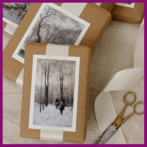 Gift Wrapping: The Presentation Of Presents! - presents wrapped in kraft paper with photos on the top