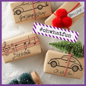 Gift Wrapping: The Presentation Of Presents! - small gifts wrapped in kraft paper with drawings and sayings and little xmas trees