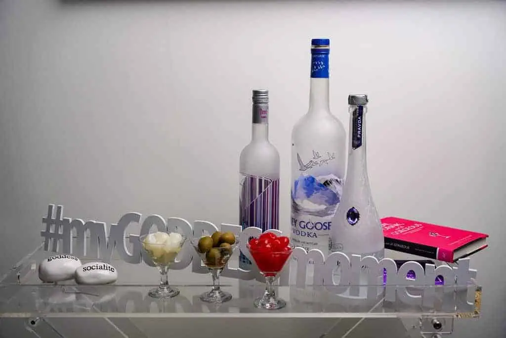 A styled Party Goddess bar with Marley Majcher's book